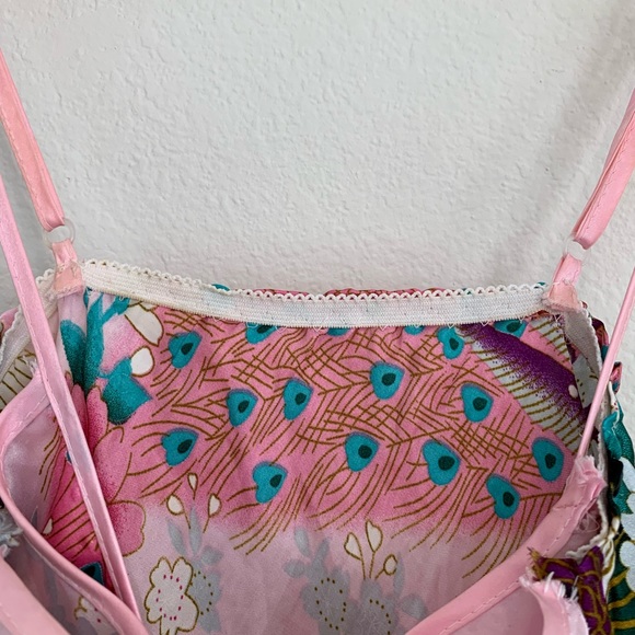 Y2K Slip Dress Pink Peacocks - Picture 5 of 5